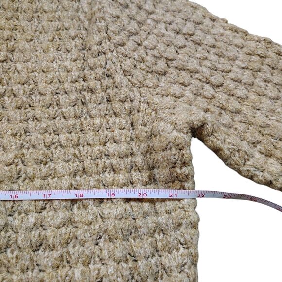 LOFT Chunky Knit Cardigan Sweater Camel Brown Button Front NWT Size XL - Picture 10 of 11